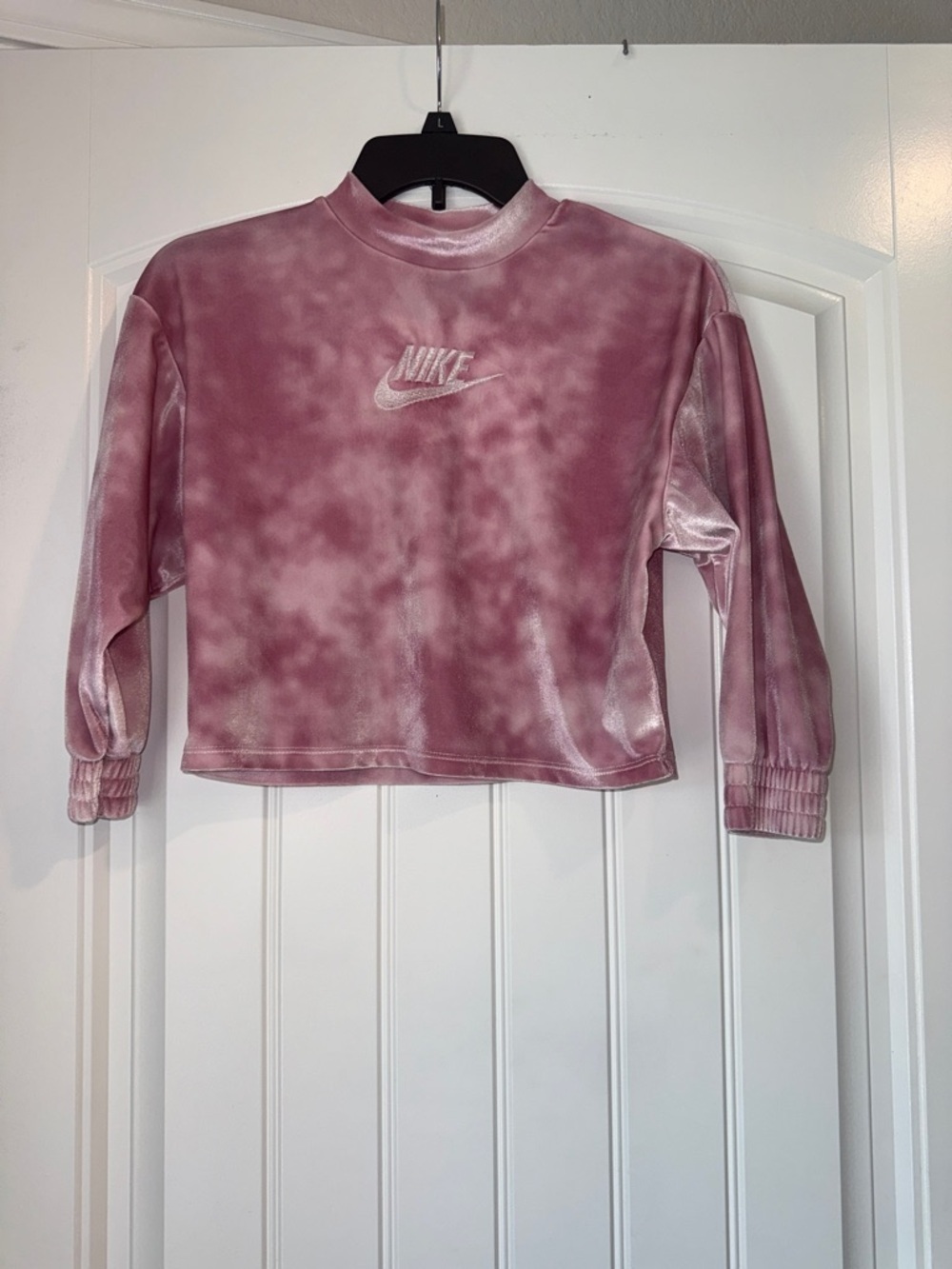 Nike Pink Tie-Dye Velvet Crop Top